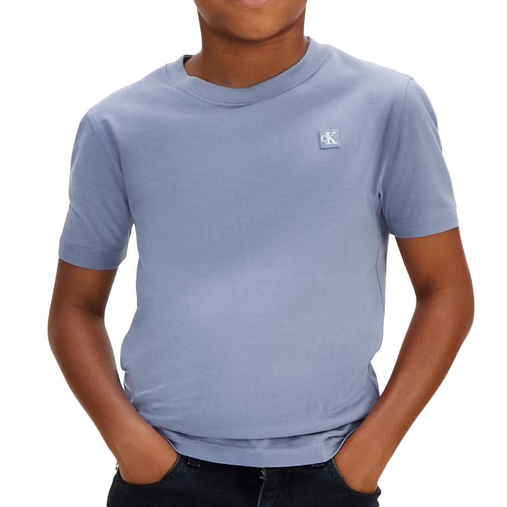 T-Shirt Bleu Garçon Calvin Klein Jeans Mono Mini Badge 1