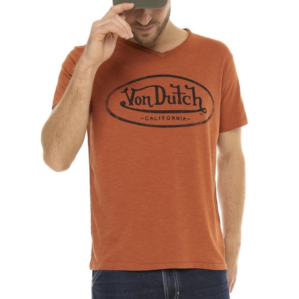 T-shirt Orange Homme Von Dutch RON 1