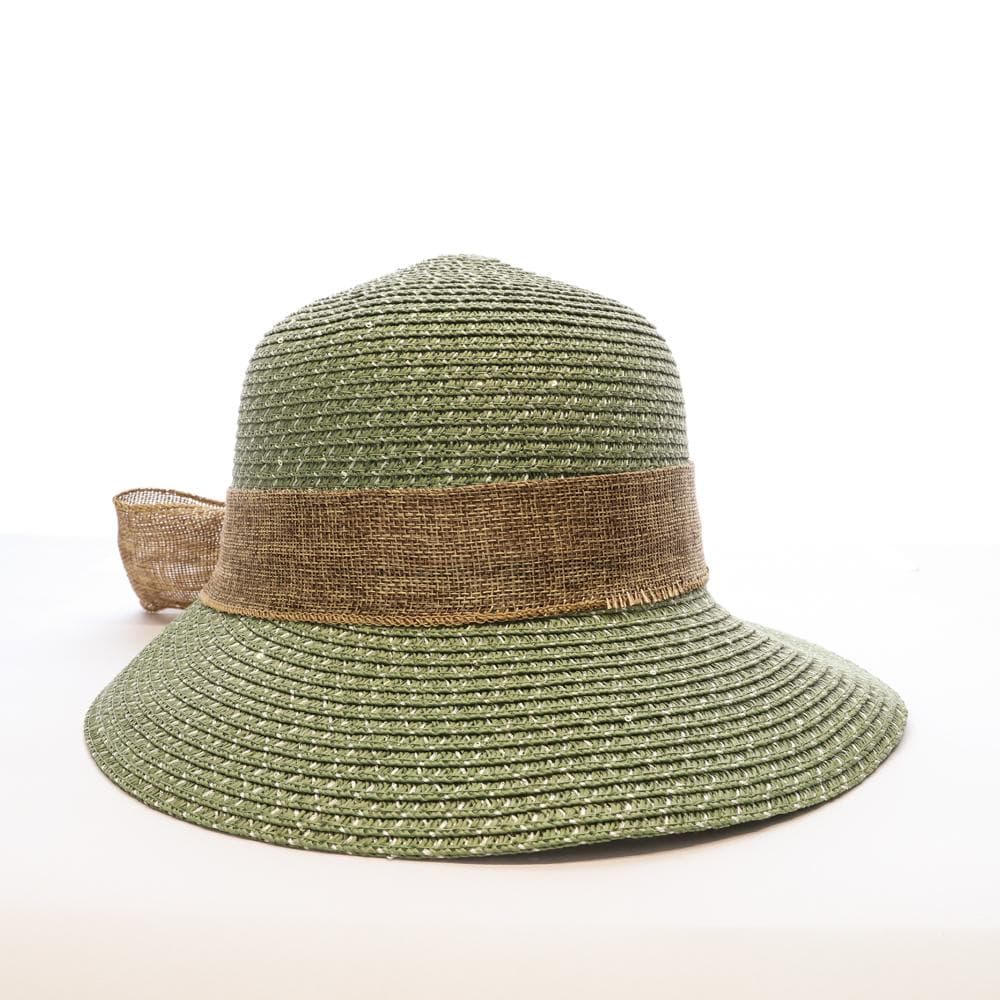 Chapeau de soleil en paille Kaki Via Lorenzo Pan Coupe Ocean 2
