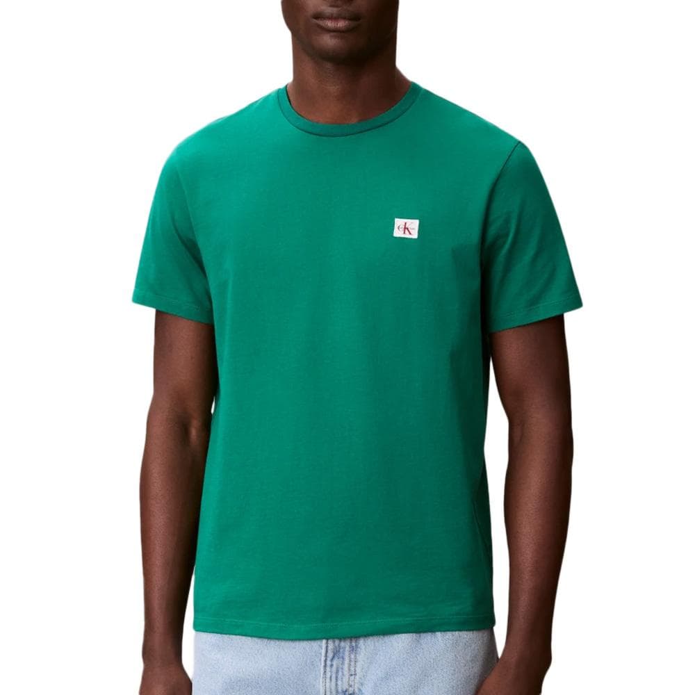 T-Shirt Vert Homme Calvin Klein Jeans Badge L4G 1