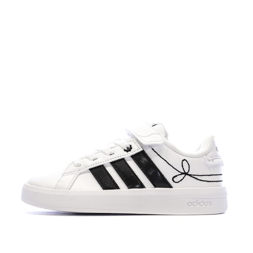 Baskets Blanc/Noir Enfant Adidas Grand Court 1