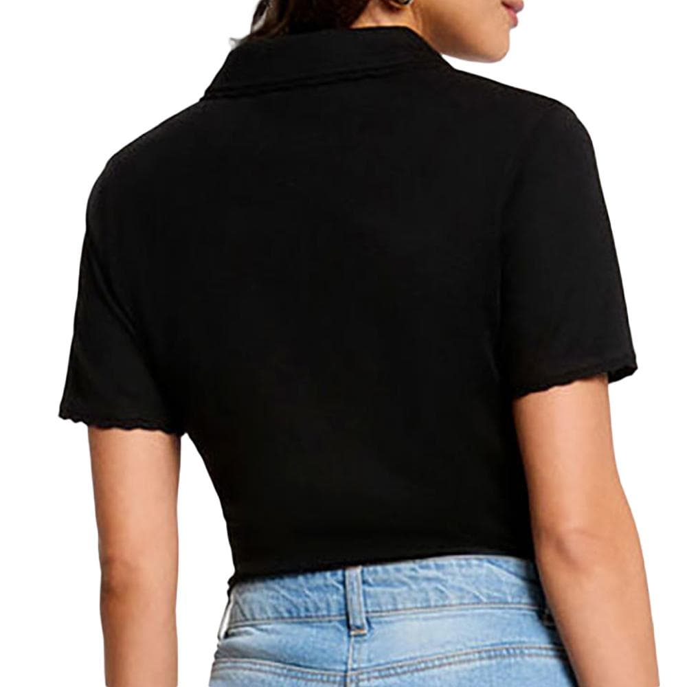 Polo Noir Femme Morgan Broderie 2