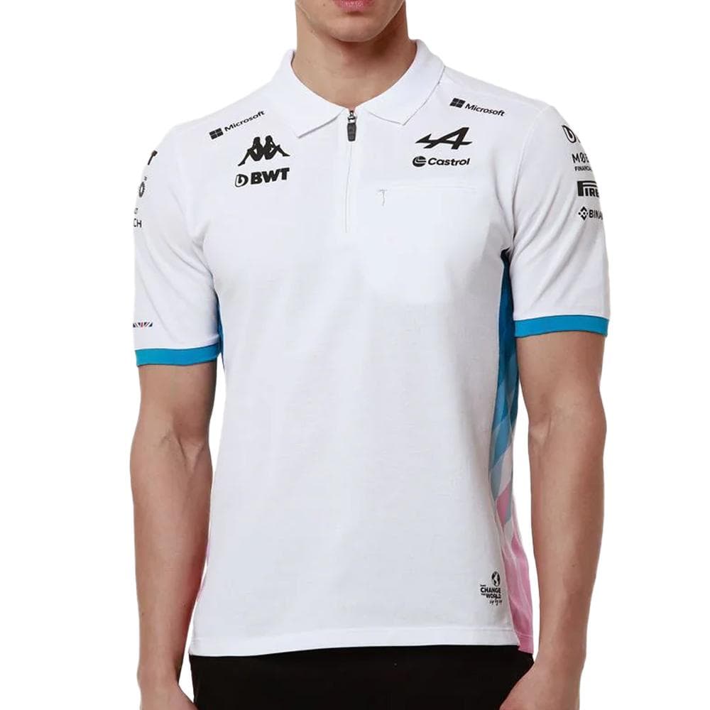 Polo Blanc/Turquoise Homme Kappa Adram 1