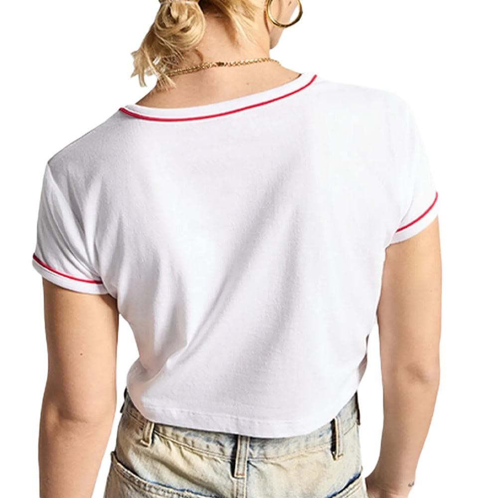 T-Shirt Blanc/Rouge Femme Converse Retro 2