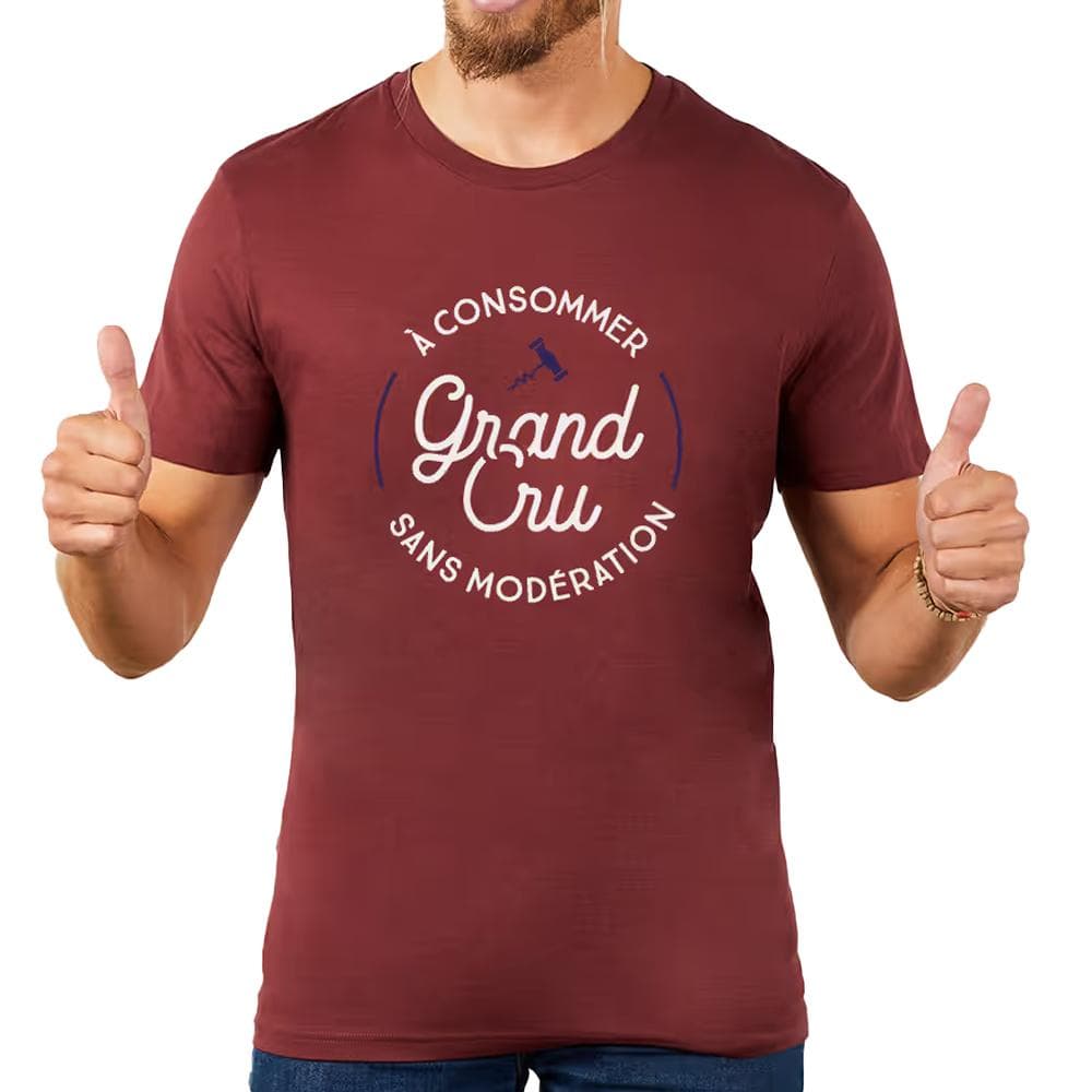 T-shirt Bordeaux Homme Monsieur T-Shirt Grand Cru 1