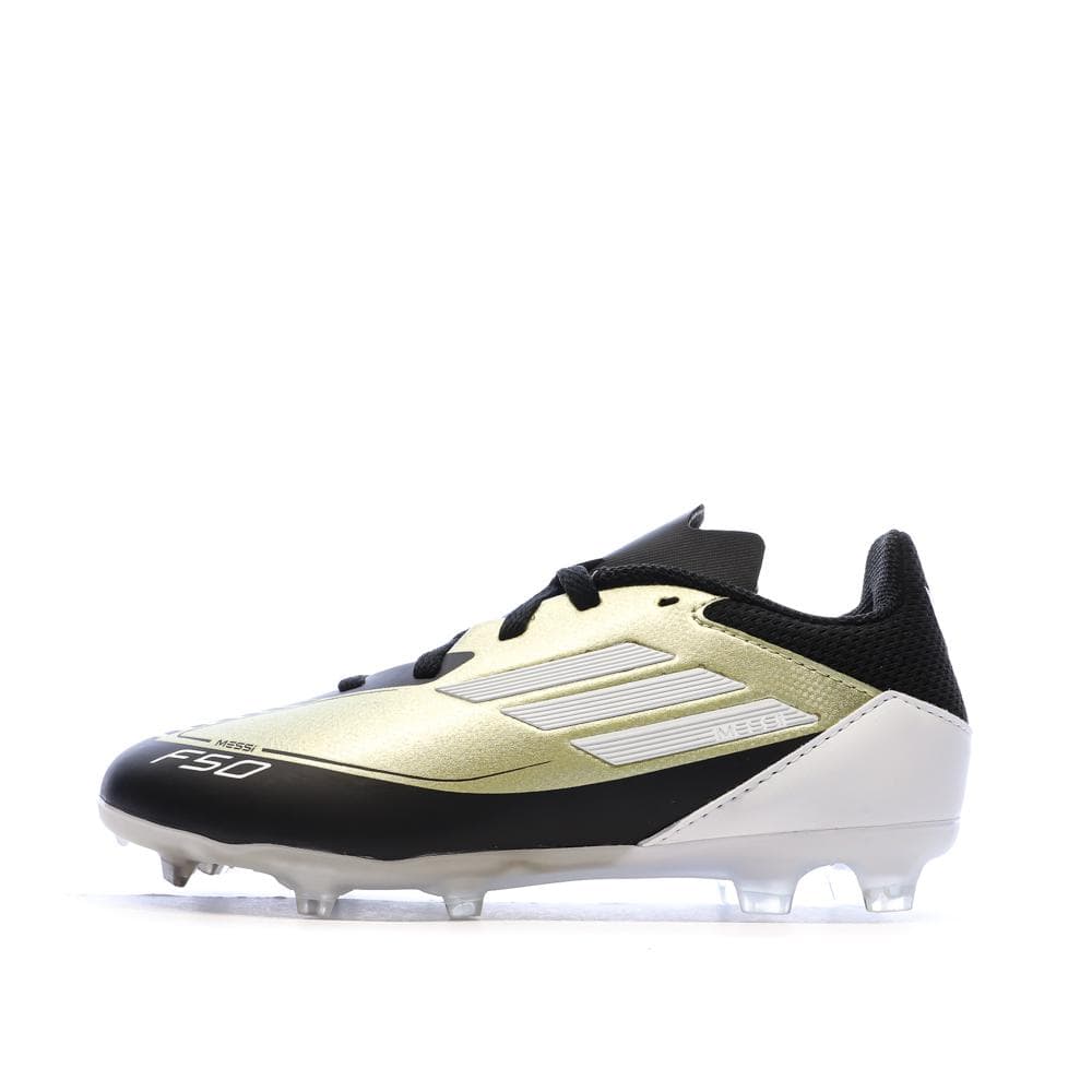 Chaussures de football Noires/Blanches Garçon Adidas League Fg/mg J Messi 1