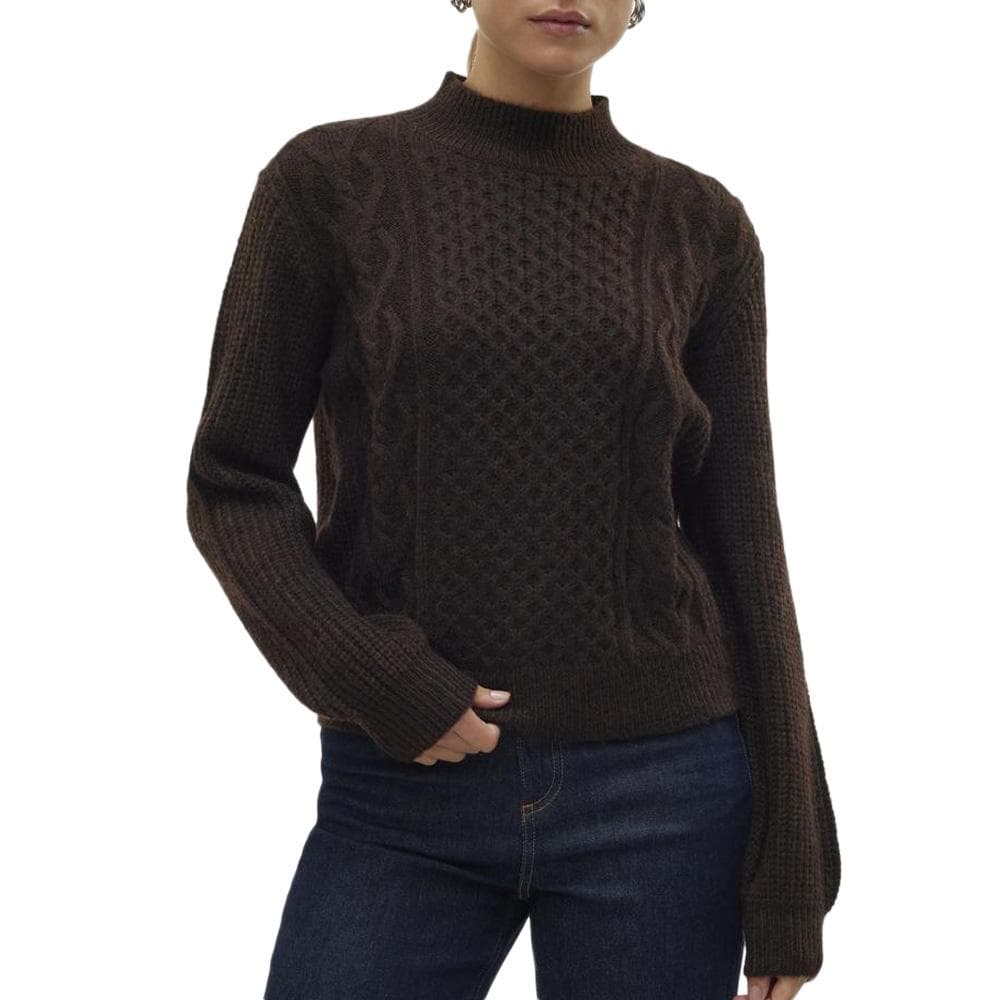 Pull Marron Foncé Femme Vero Moda Universe 1