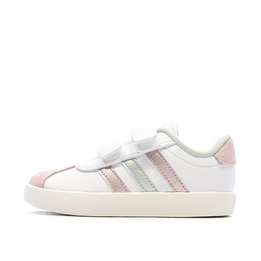 Baskets Blanches/Roses/Grises Fille Adidas Court 3.0 1