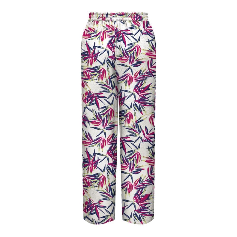 Pantalon Blanc/Vert/Rose Femme Only Nova Life Palazzo 1