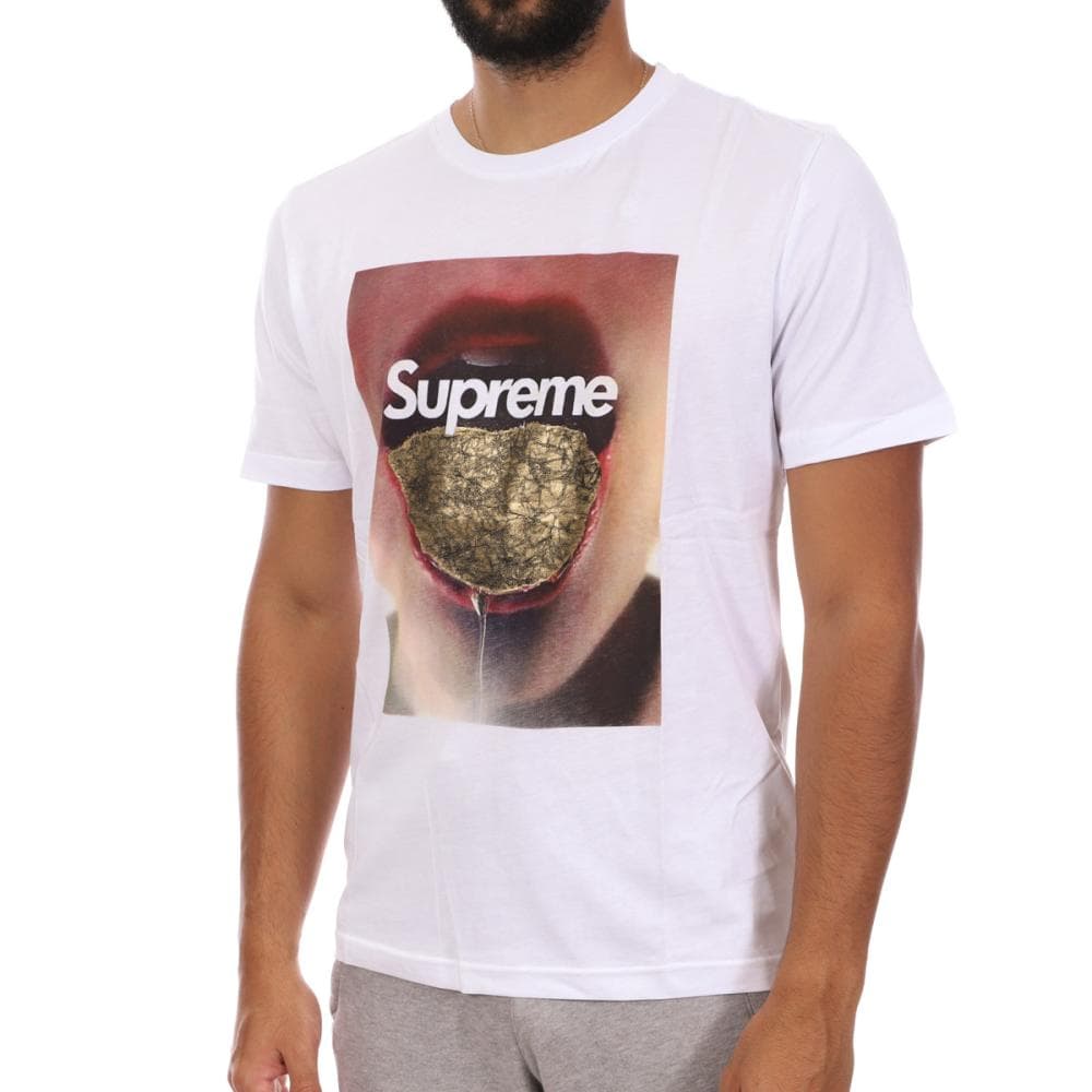 T-shirt Blanc Homme Supreme Grip Gold 1