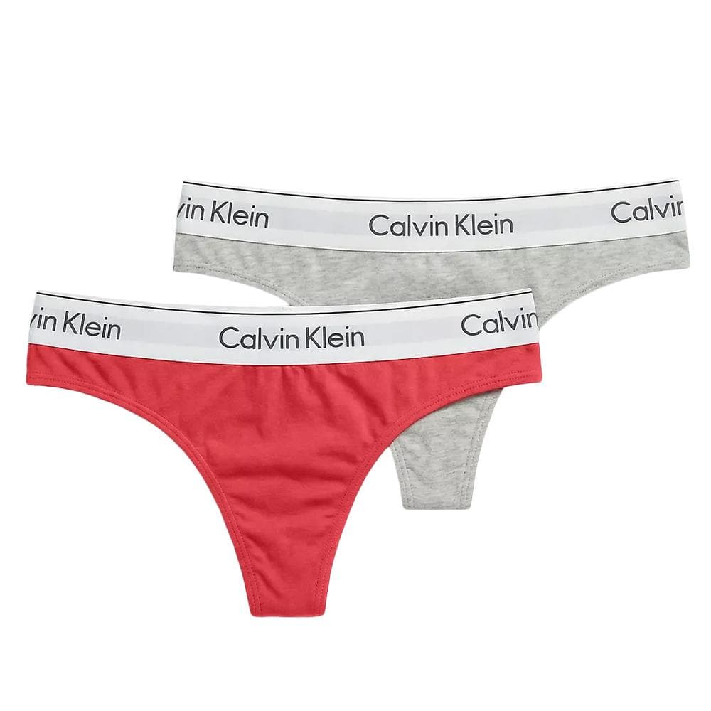 X2 Strings Gris/Rose Femme Calvin Klein Jeans Thong 1