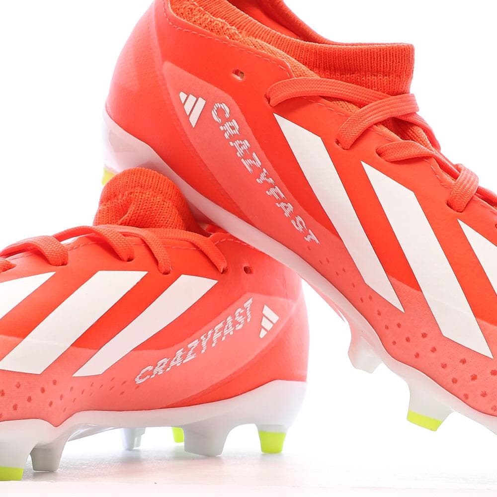 Chaussures de Football Blanches/Rouges Garçon Adidas Crazyfast League 7