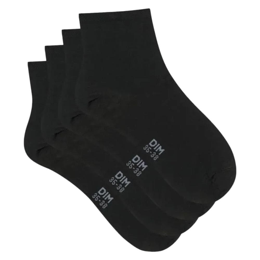 4x Paires de Chaussettes Noires Femme Dim D024V 1