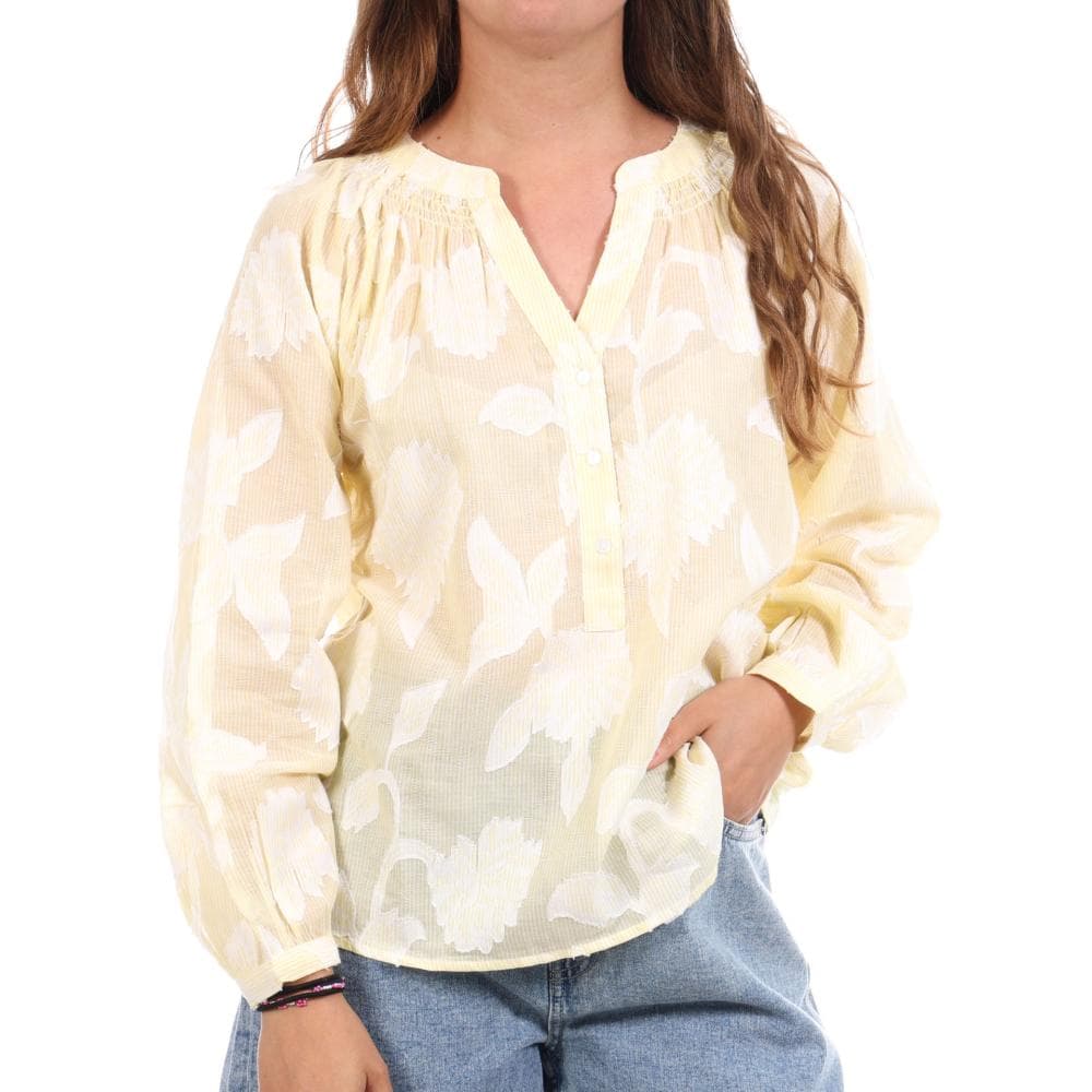 Blouse Jaune/Blanche Femme Goa Iko 1