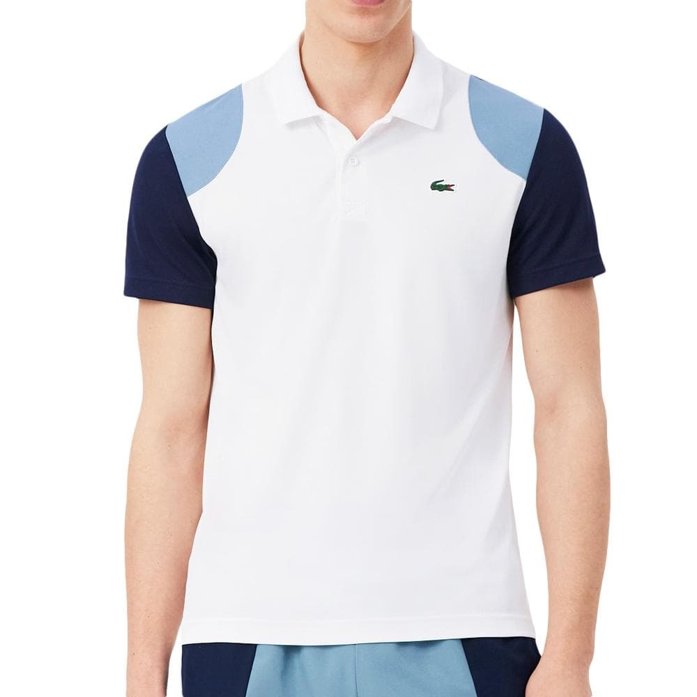 Polo Blanc/Bleu Marine Homme Lacoste Regular 1