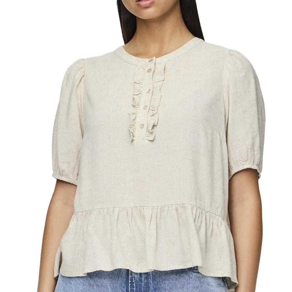 Blouse Beige Femme Pieces Pia 2/4 1