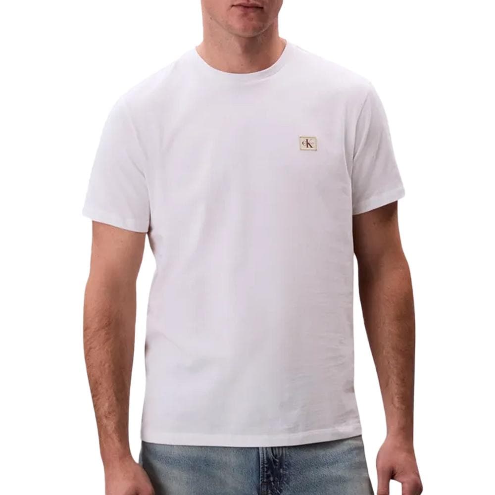 T-Shirt Blanc Homme Calvin Klein Jeans Badge 30s Jersey-bright 1