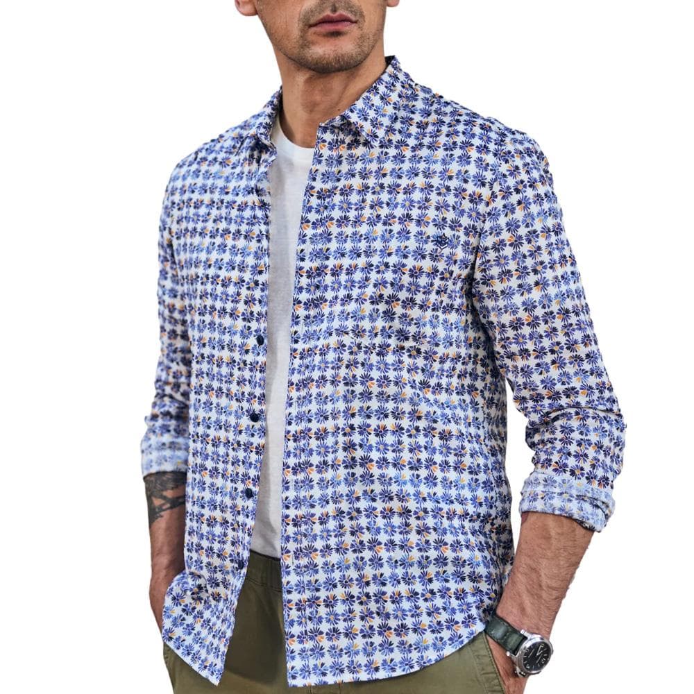 Chemise Imprimé Bleu Homme Freeman Porter Jeremiah Daisies 1