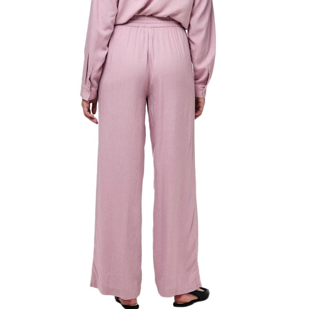 Pantalon fluide Rose Femme Pieces Wide 2
