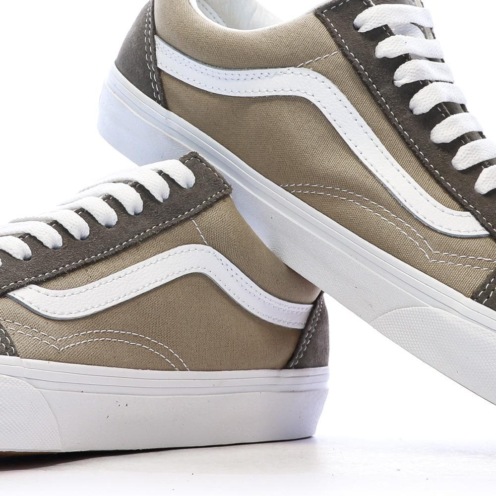 Baskets Marron/Beige Homme Vans Old Skool Canvas Block B 7
