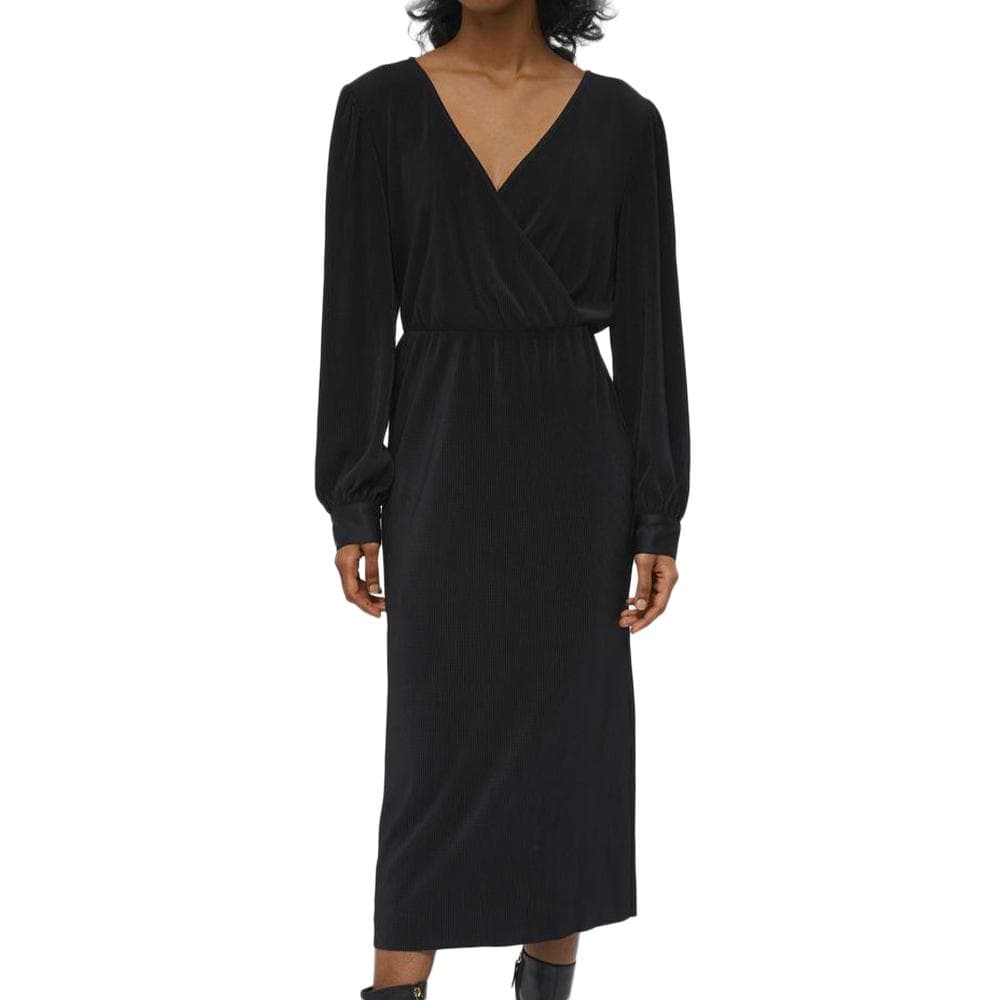 Robe Longue Plissé Noir Femme Object Shila 1