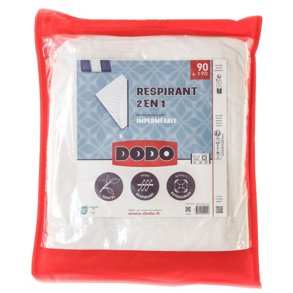 Protège Matelas Imperméable Blanc Dodo 90x190cm 1