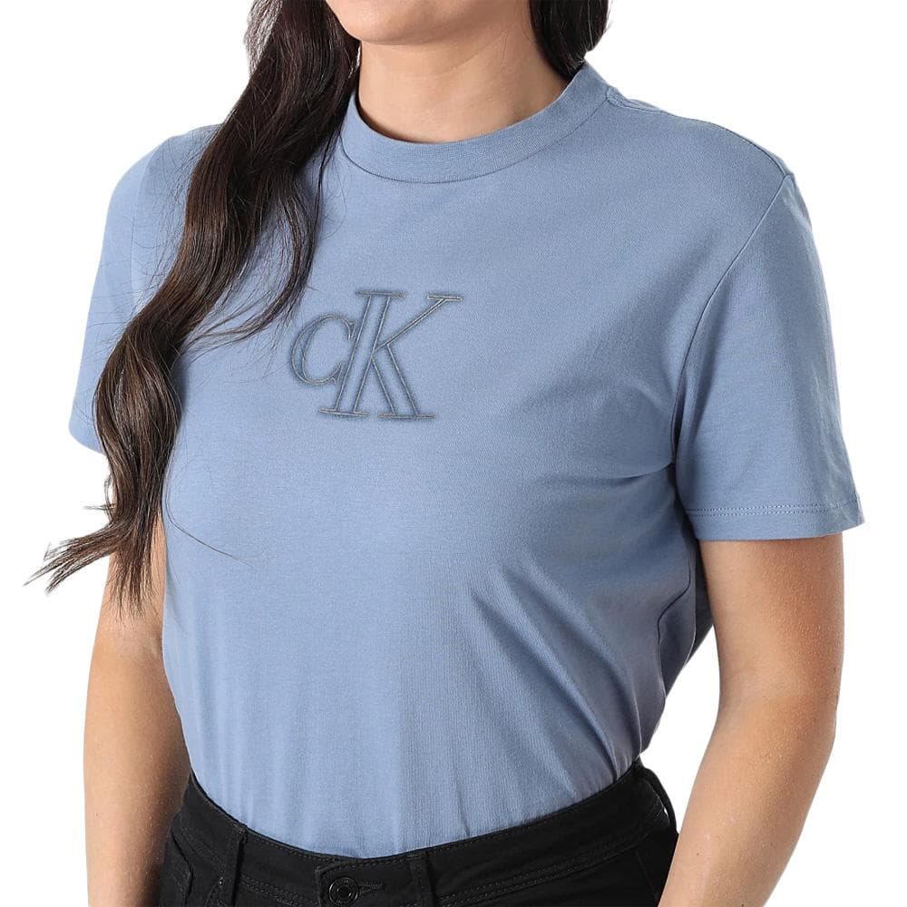 T-Shirt Bleu Clair Femme Calvin Klein Jeans Classic 1