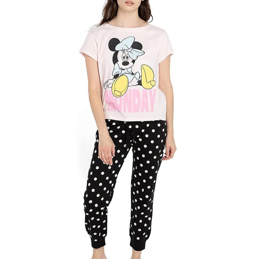 Pyjama Rose/Noir Femme Disney Minnie Monday 1