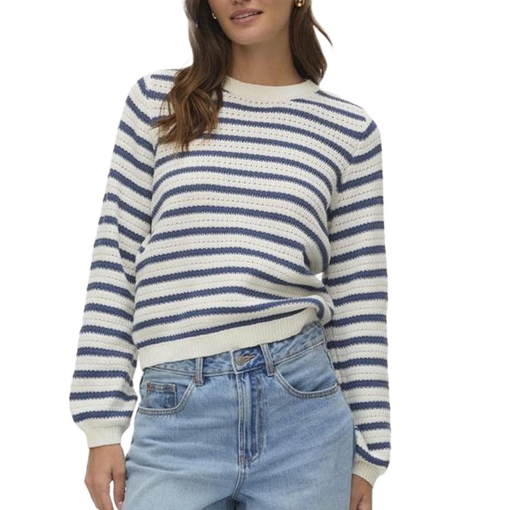 Pull Blanc/Marine Femme Vero Moda Gorgeous 1