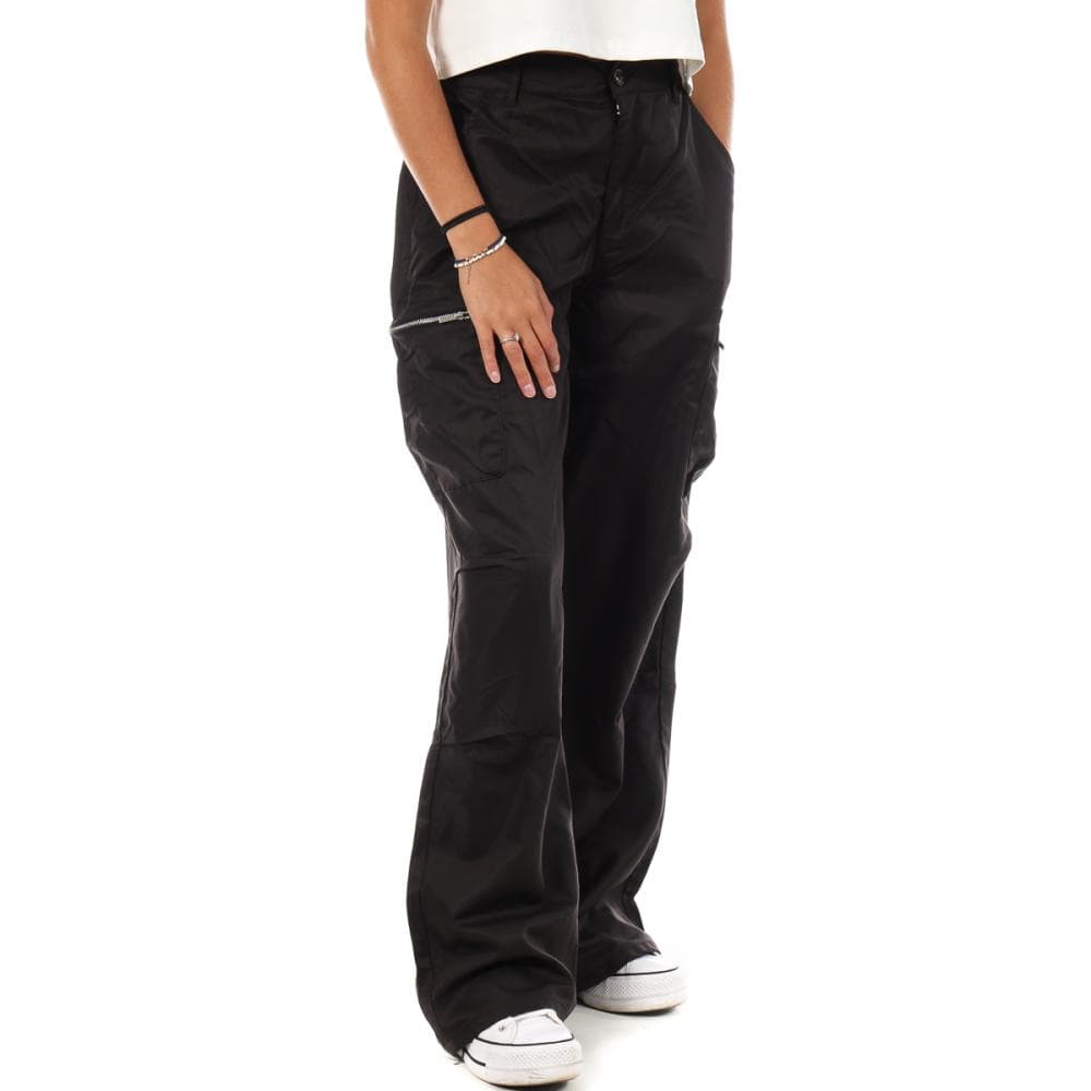 Pantalon fluide Noir Femme Monday Premium Parachute 1
