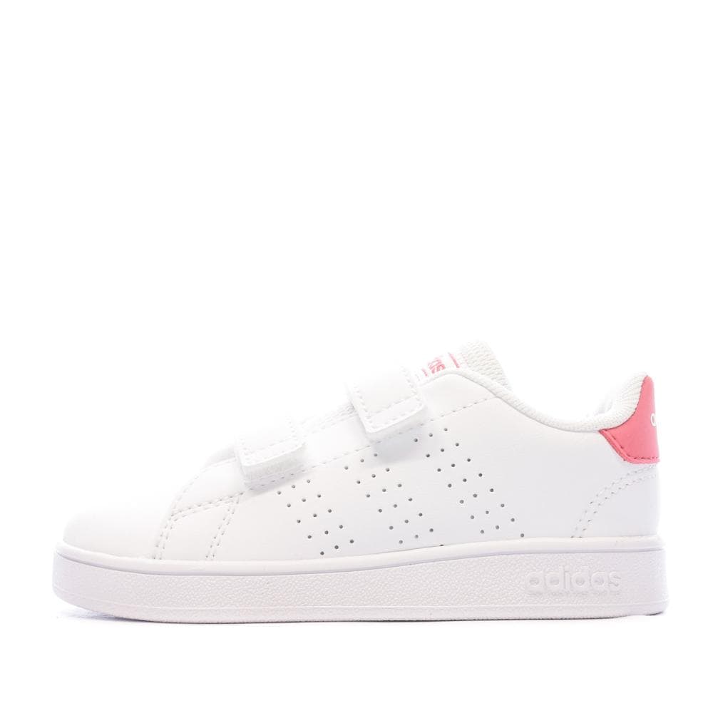 Baskets Blanc/Rose Bébé/Fille Adidas Advantage Cf 1