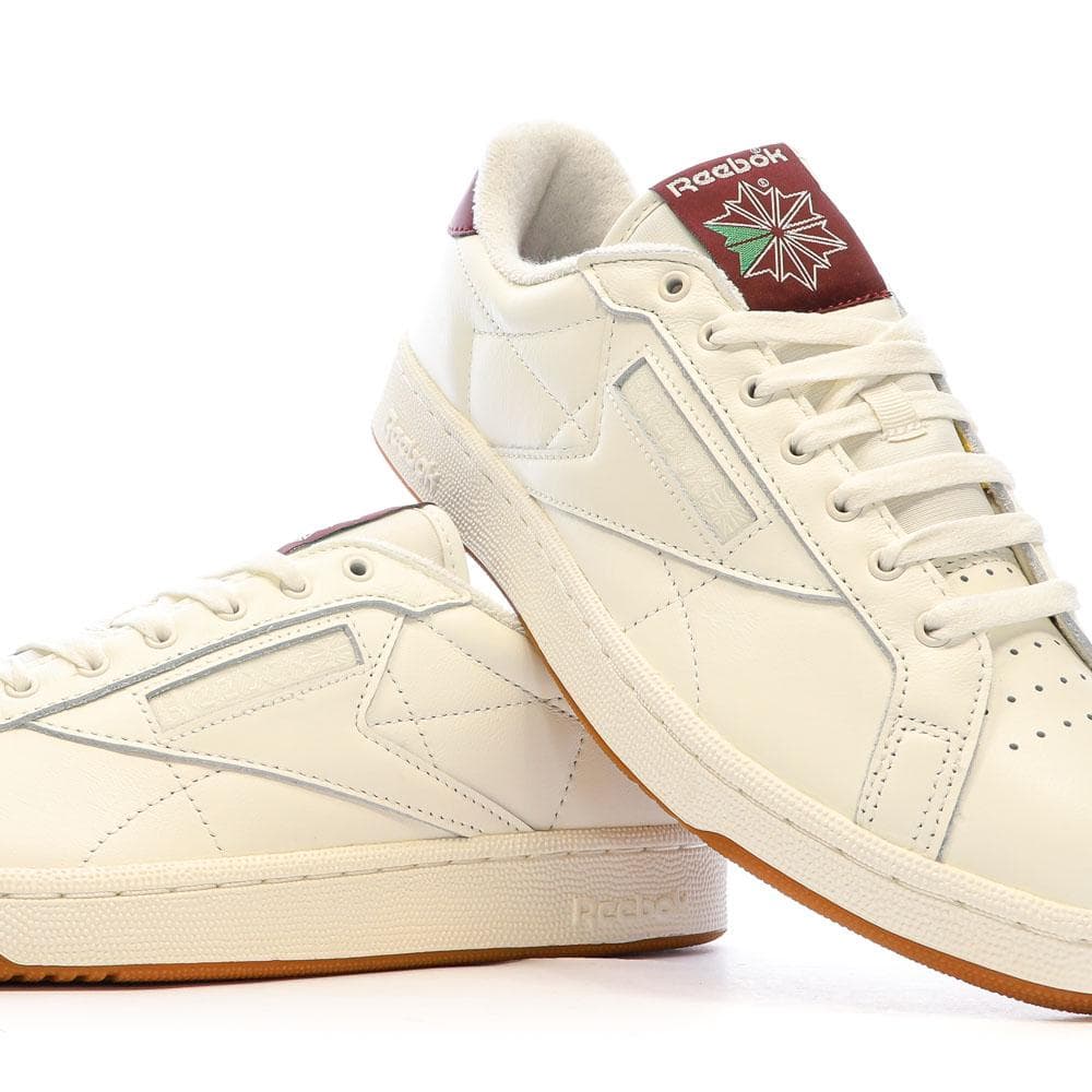 Baskets Blanches/Bordeaux Homme Reebok Club Grounds 7
