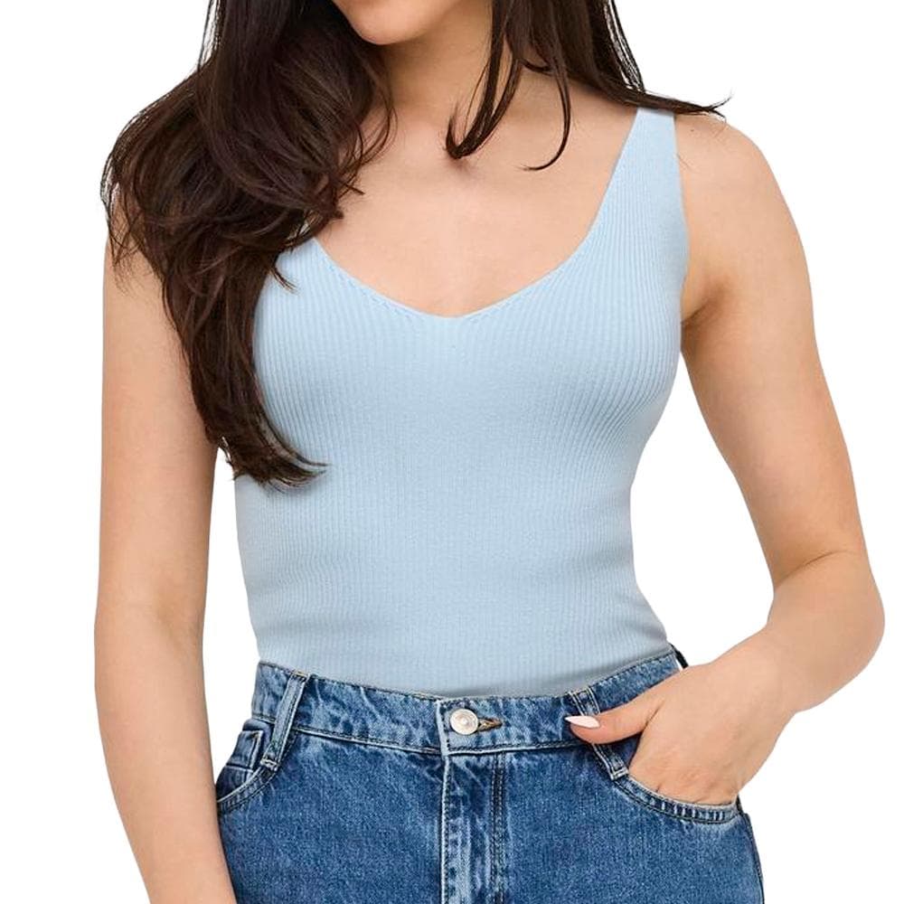 Débardeur en Maille Bleu Clair Femme JDY Nanna 15180497 1