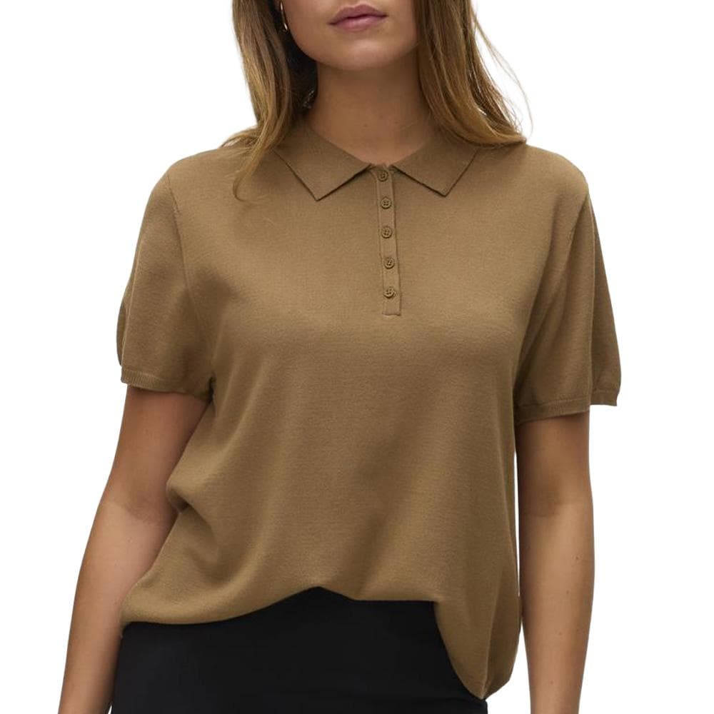 Polo Marron Femme Vero Moda Lenny 1