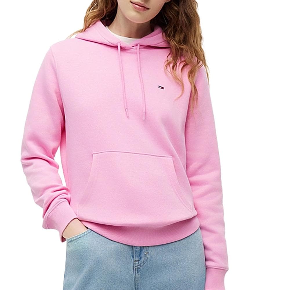 Sweat à Capuche Rose Vif Femme Tommy Hilfiger Flag 1
