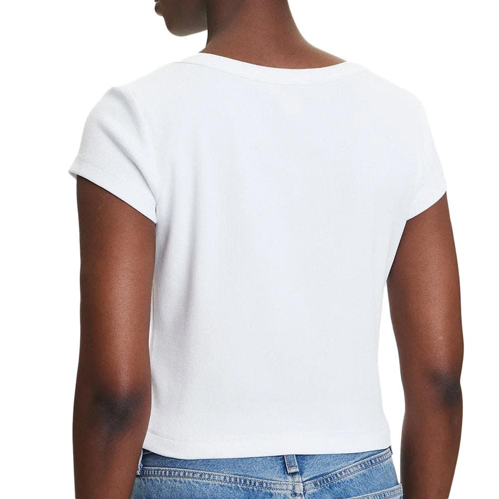 T-Shirt Blanc Femme Calvin Klein Label 2x2 2