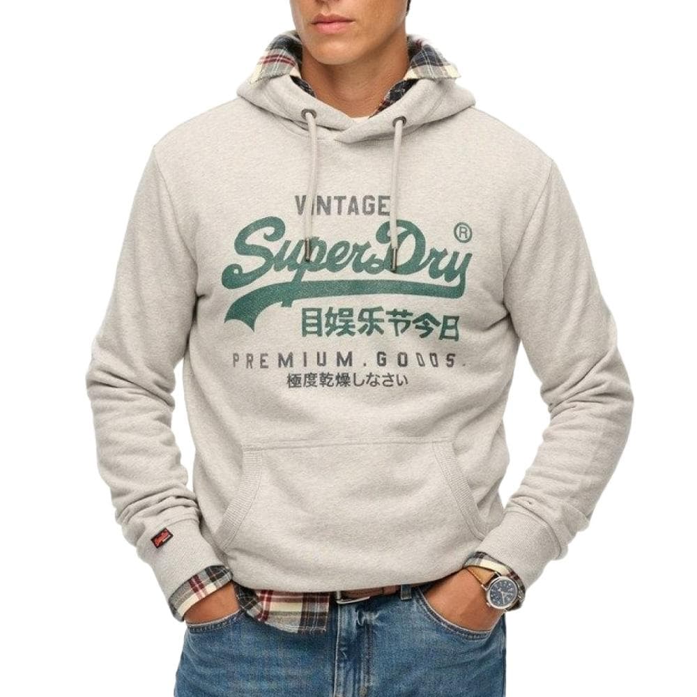 Sweat à Capuche Gris Homme Superdry Duo Classic 1