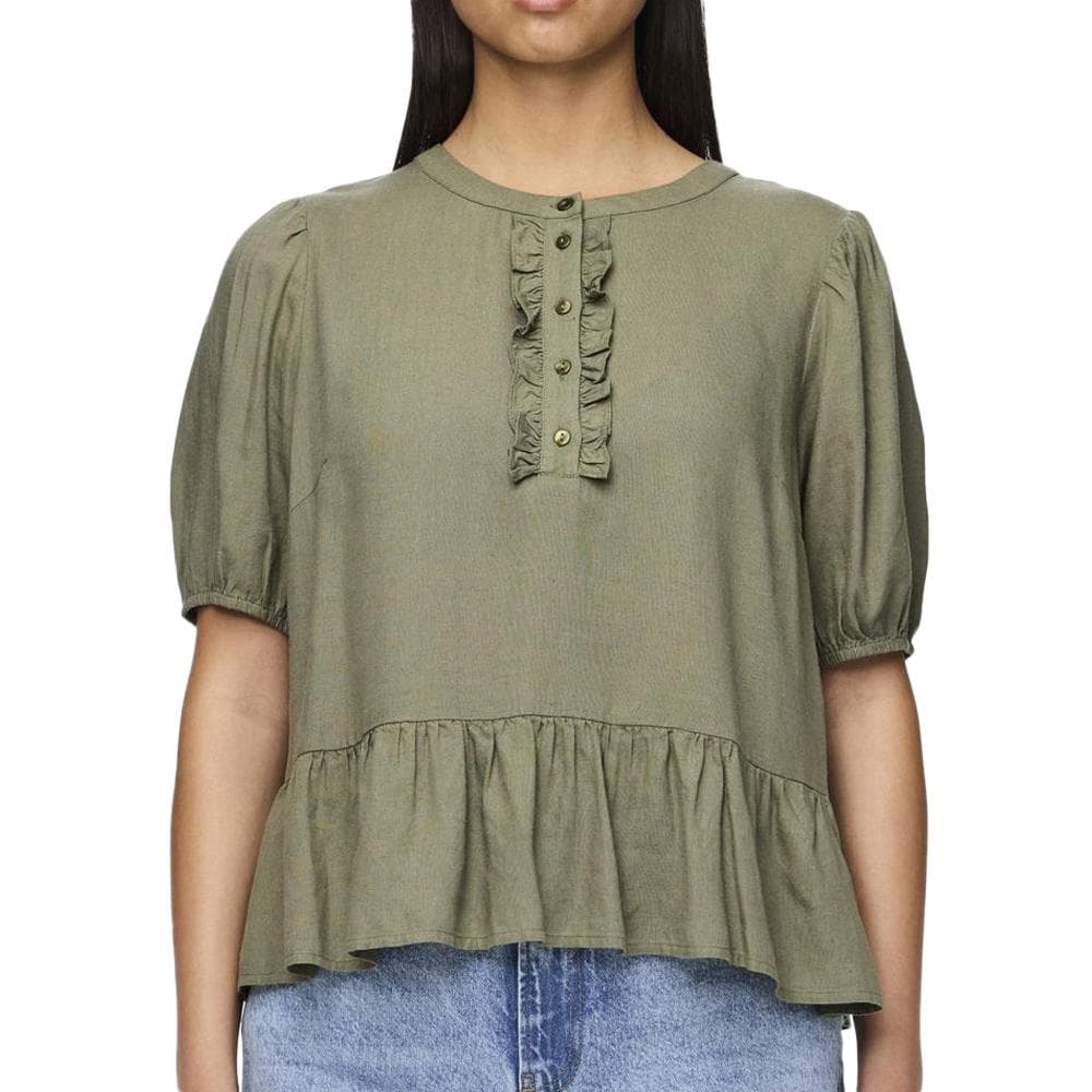 Blouse Kaki Femme Pieces Pia 2/4 1