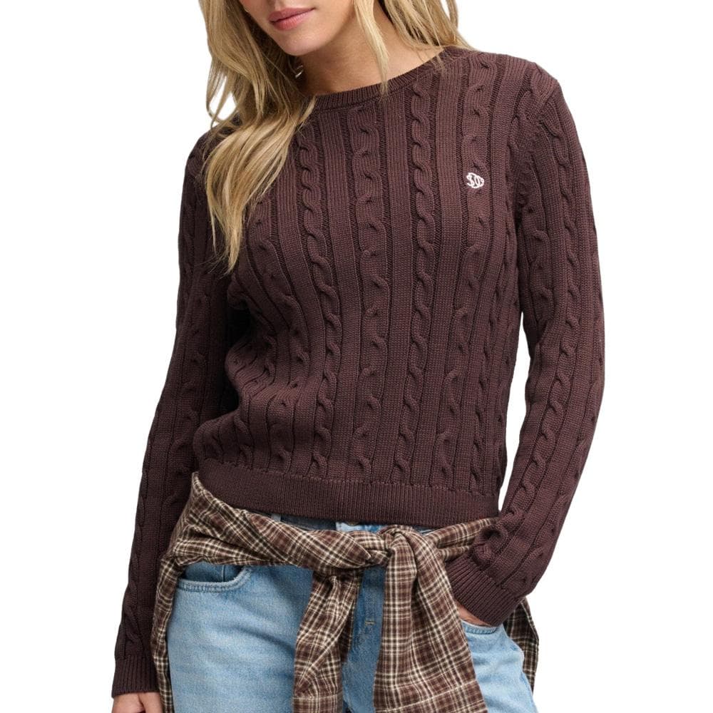 Pull Marron Femme Superdry Essentials Cable Jumper 1