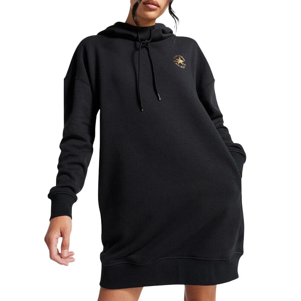 Sweat Robe Noir Femme Converse Longline 1