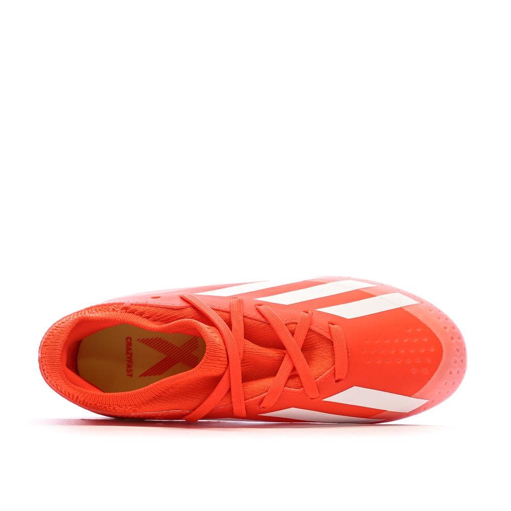 Chaussures de Football Blanches/Rouges Garçon Adidas Crazyfast League 4