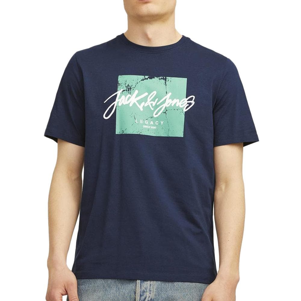 T-Shirt Marine/Vert Homme Jack & Jones Whtiley 1