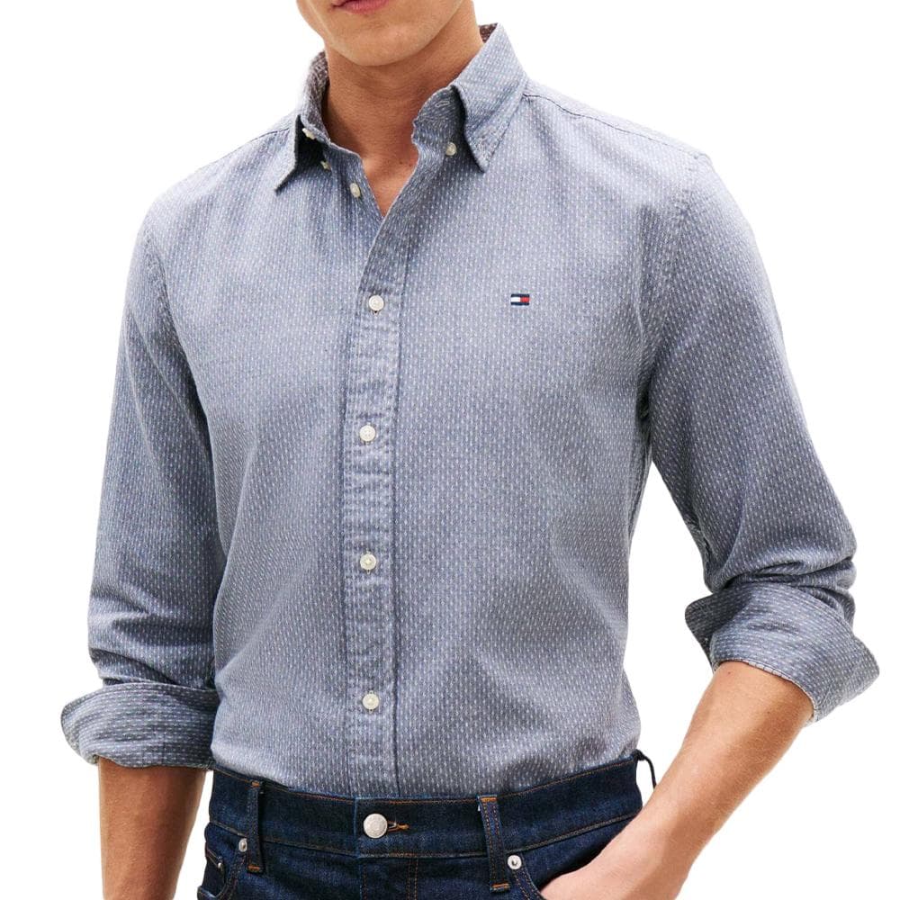 Chemise Marine Homme Tommy Hilfiger Flex Dobby 1