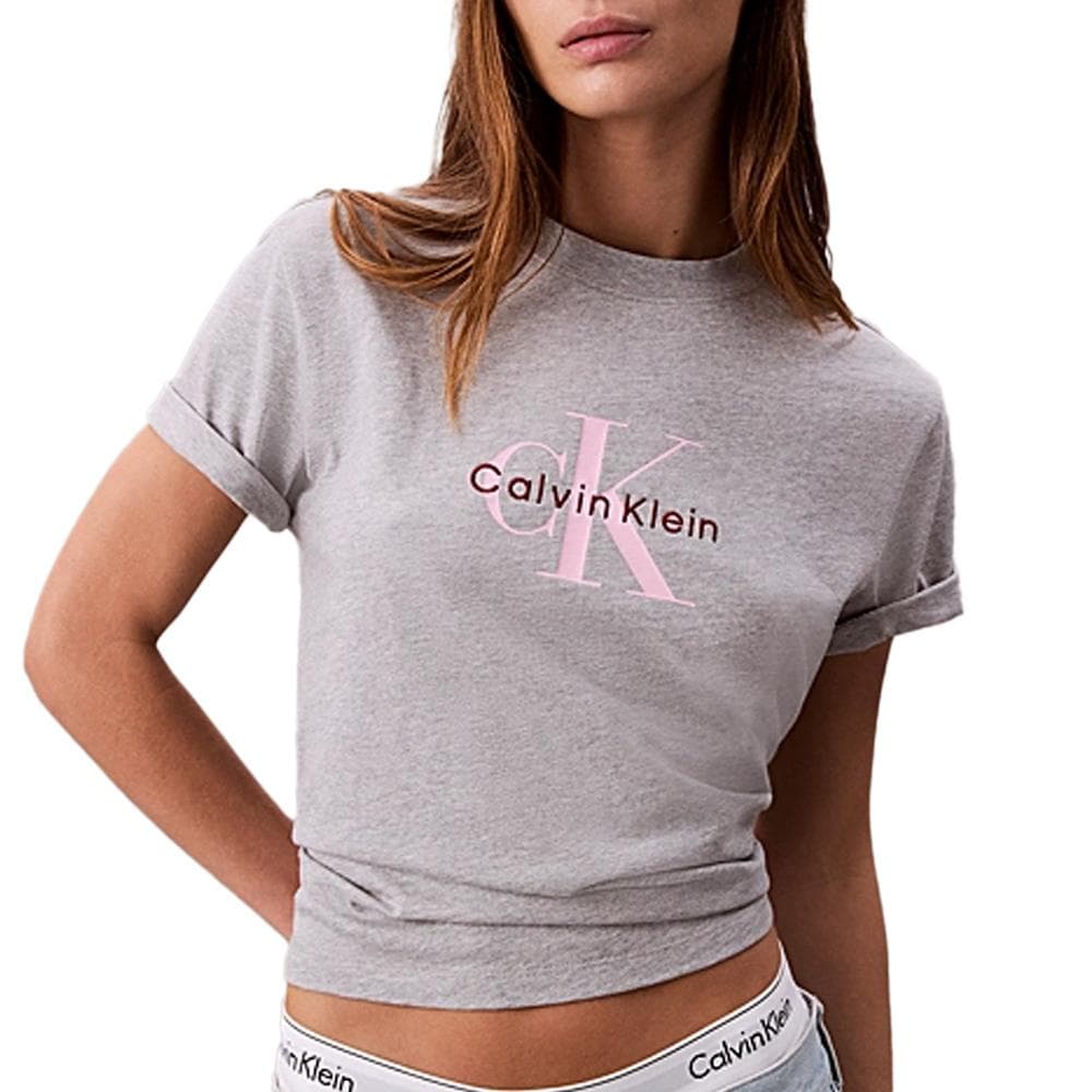 T-Shirt Gris Femme Calvin Klein Jeans Hero 1