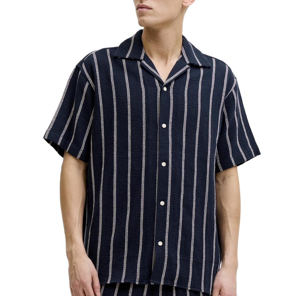 Chemise Rayure Écru/Marine Homme Jack & Jones Stripe Resort 1