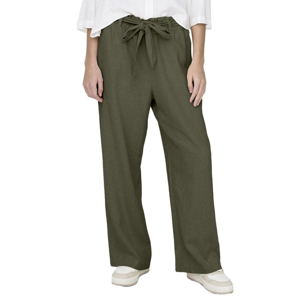 Pantalon en lin Kaki Femme JDY Say 1