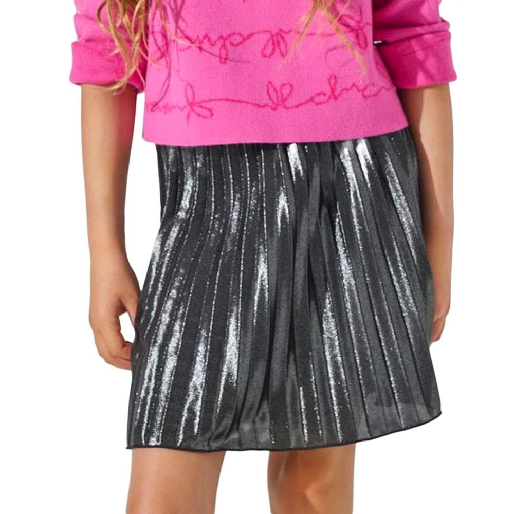 Jupe Grise Métallique Fille Kids ONLY Lyon Pleated Shine 1