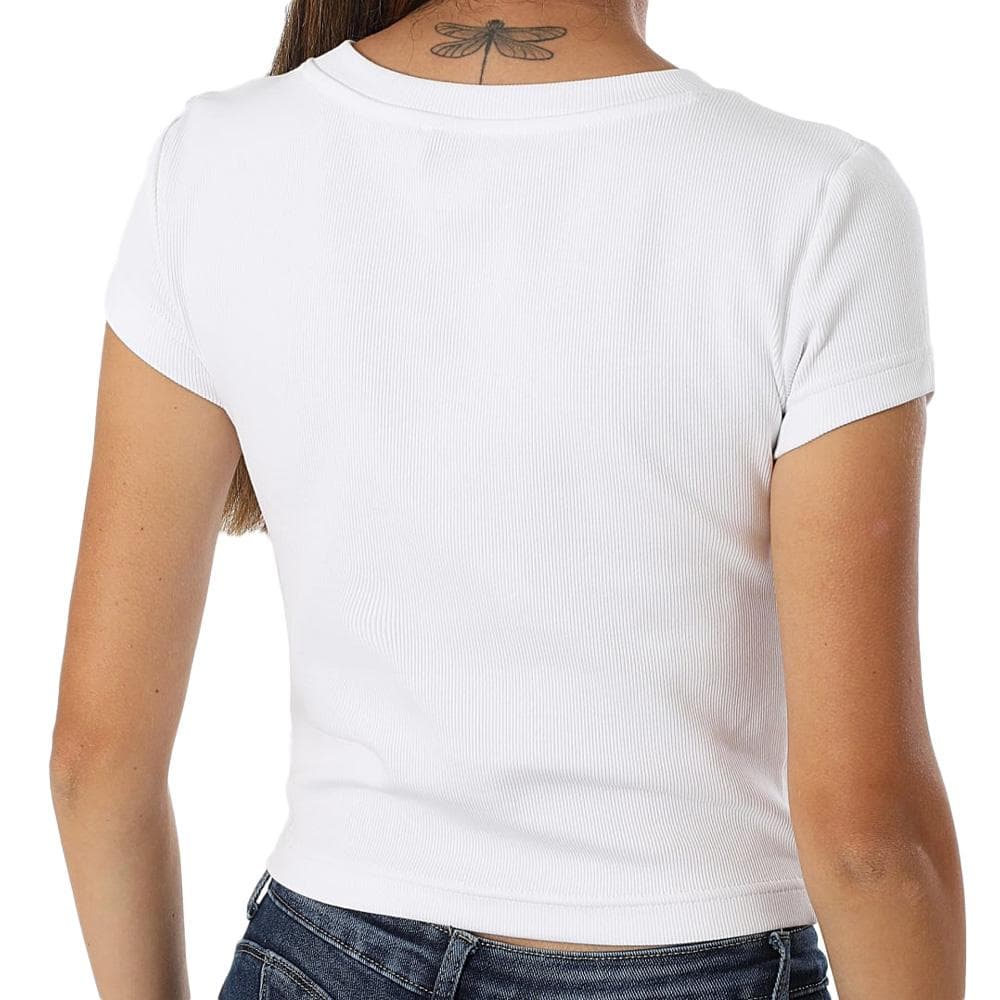 T-Shirt Blanc Femme Calvin Klein Jeans Label Ri-cloud 2