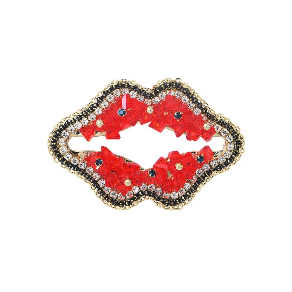 Broche Métal Bouche Doré & Strass Femme Clio Blue 1