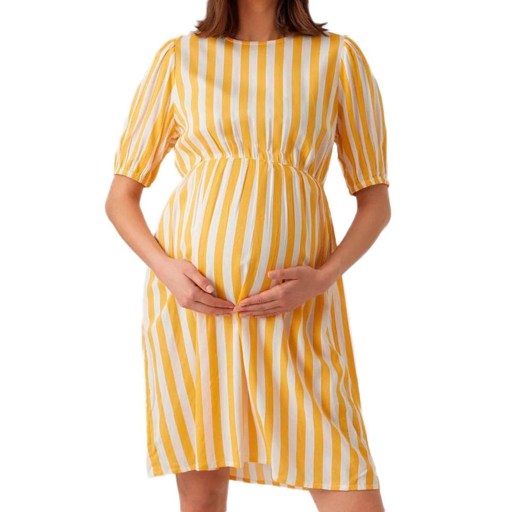 Robe de grossesse Blanche/Jaune Femme Mamalicious Sinem 1